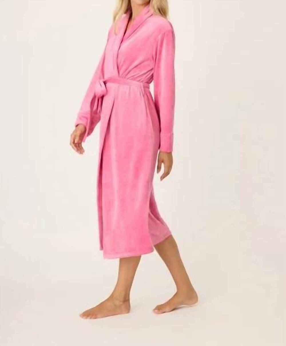 NEW PJ SALVAGE velvety velour robe in fucshia pink - Picture 2 of 5